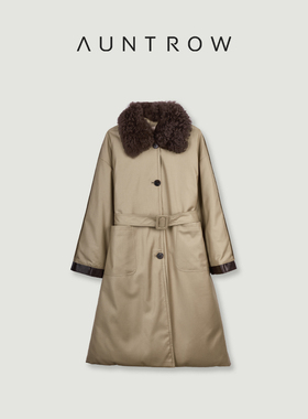 “午夜奏鸣曲” 【奢】大绒朵90白鹅绒填充 羔毛一体翻领羽绒服