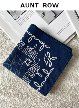 AuntRow24年新款 复古几何图案百搭小方巾