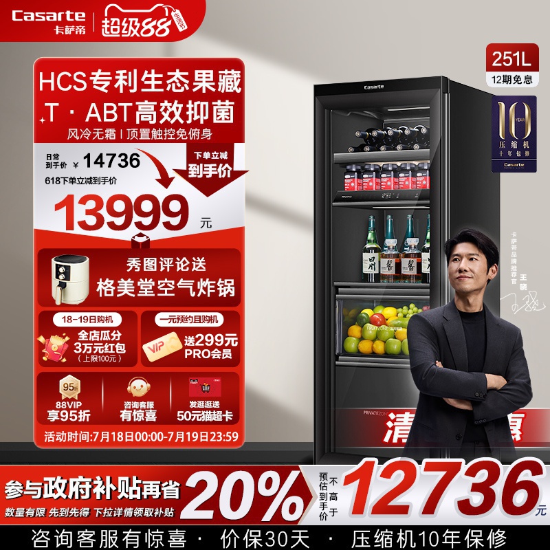 Casarte/卡萨帝平嵌冰吧251黑