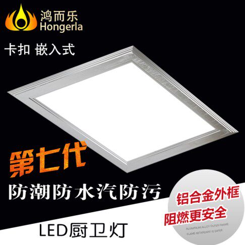 方形LED厨卫灯嵌入式暗装吸吊顶浴室卡扣开孔灯具20cm25cm30cm - 实物图