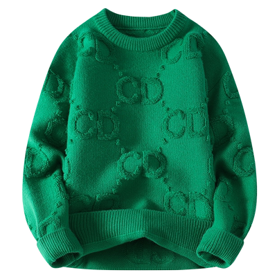 圆领毛衣男士秋冬季2023新款