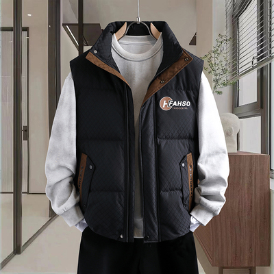 冬季新款立领坎肩背心外套男时尚休闲青少年学生潮流羽绒棉马甲帅