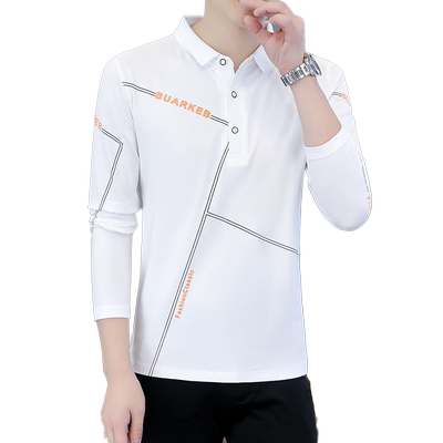 纯棉Polo衫男韩版修身长袖T恤