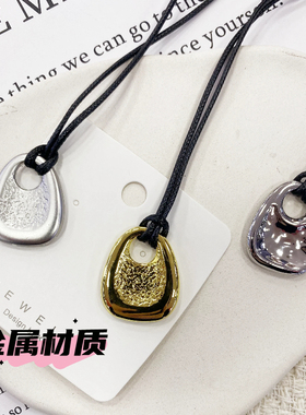 韩系简约新款吊坠项链款项链女小包设计小众高级毛衣链锁骨配饰潮