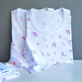 长袖 睡衣上衣全棉薄款 吸汗中老年人妈妈家居服 女夏季 100%纯棉汗衫