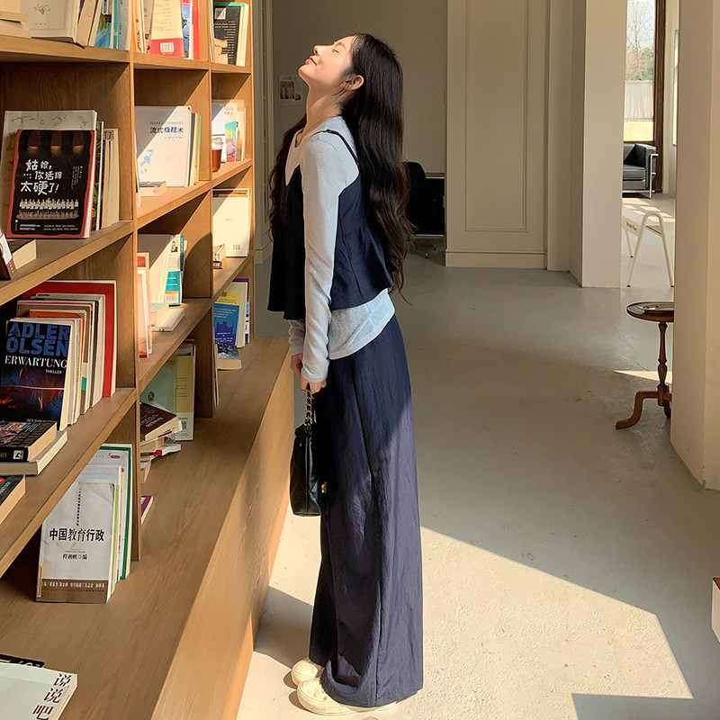 现货首发3件套气质t恤吊带阔腿裤超火三件套2C275-5518-P165-K248