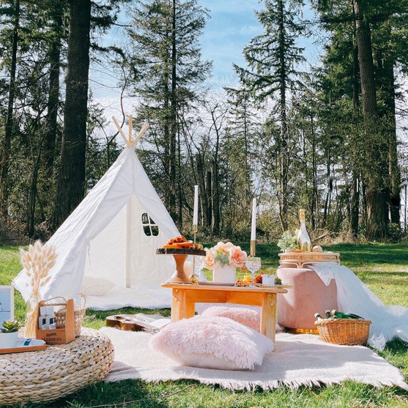 春游野餐小帐篷儿童道具装饰露营宝宝户外草坪派对生日场景布置