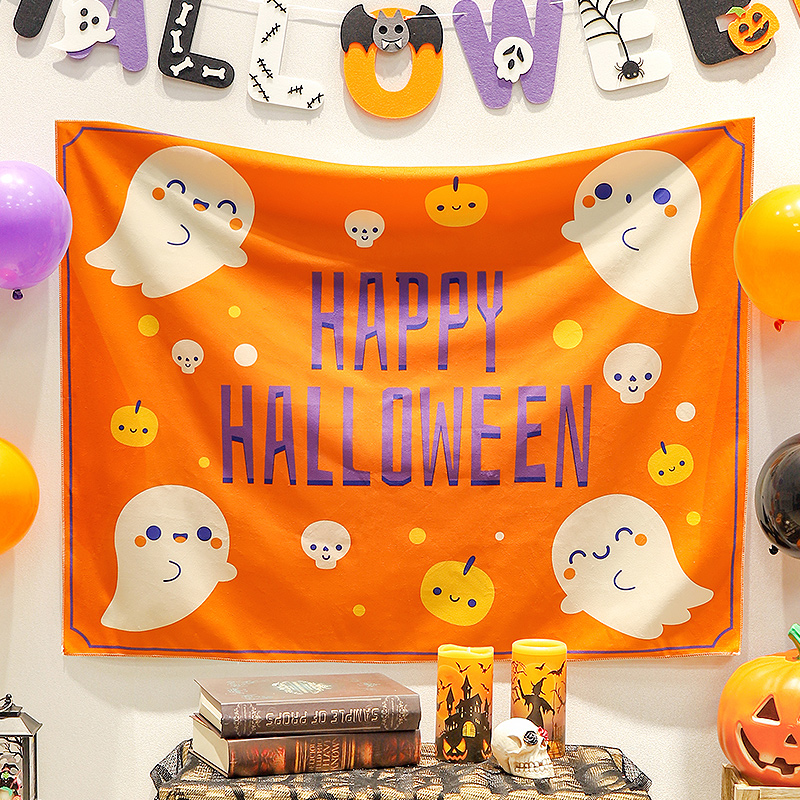 万圣节装饰品挂布吊饰南瓜灯氛围道具酒吧室内房间背景墙场景布置