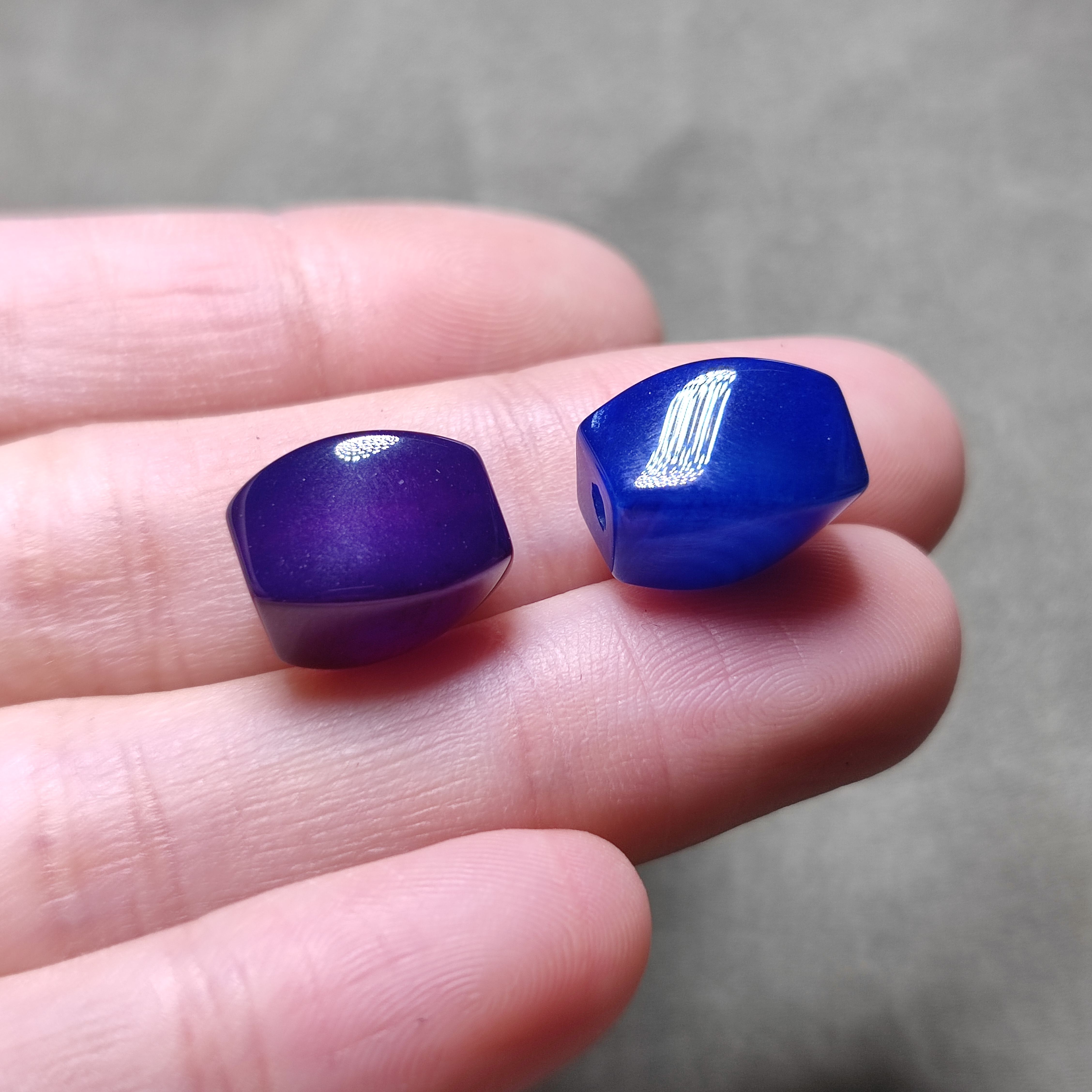 天然紫蓝玛瑙长方异行散珠diy佛珠手链不规则配饰