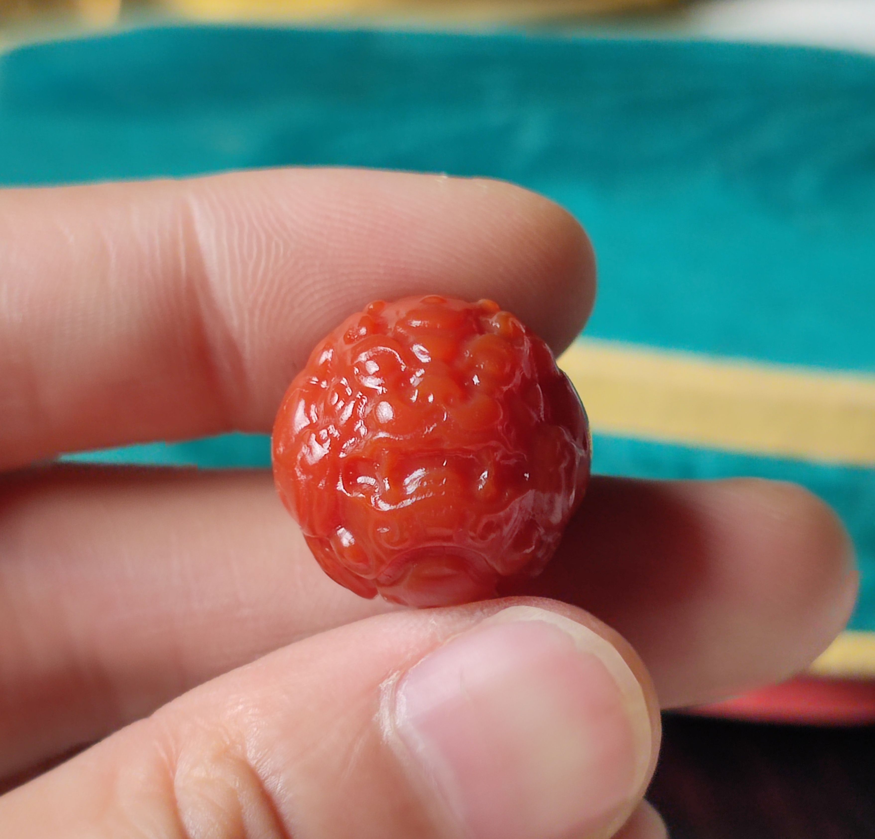 天然川红玛瑙貔貅回纹珠雕刻背云隔珠顶珠金刚文玩手串配饰散珠