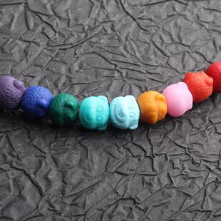 西藏民族手工特色料器大肠隔片大孔道散珠文玩diy手串项链配饰