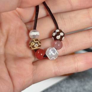 天然虎牙保瓶虎牙红玛瑙满天星大孔道隔珠DIY串珠文玩线束配珠