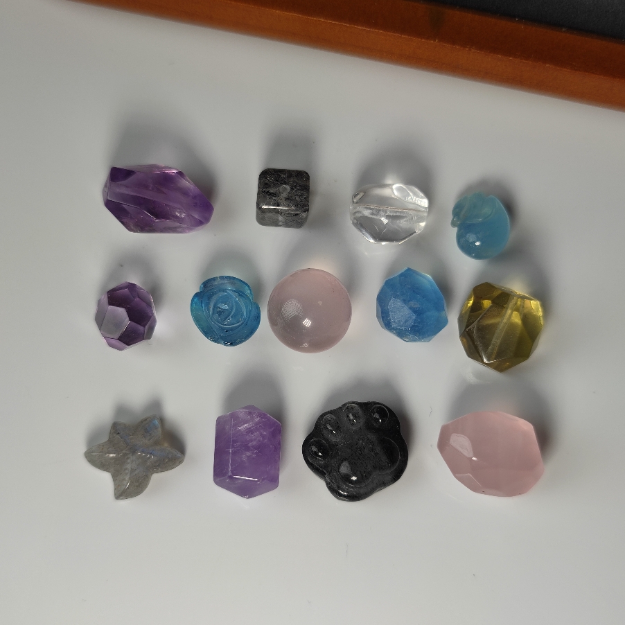 天然白水晶黄水晶海蓝宝粉晶随行散珠桶珠手串项链diy饰品配件