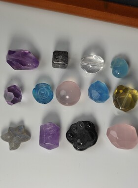 天然白水晶黄水晶海蓝宝粉晶随行散珠桶珠手串项链diy饰品配件