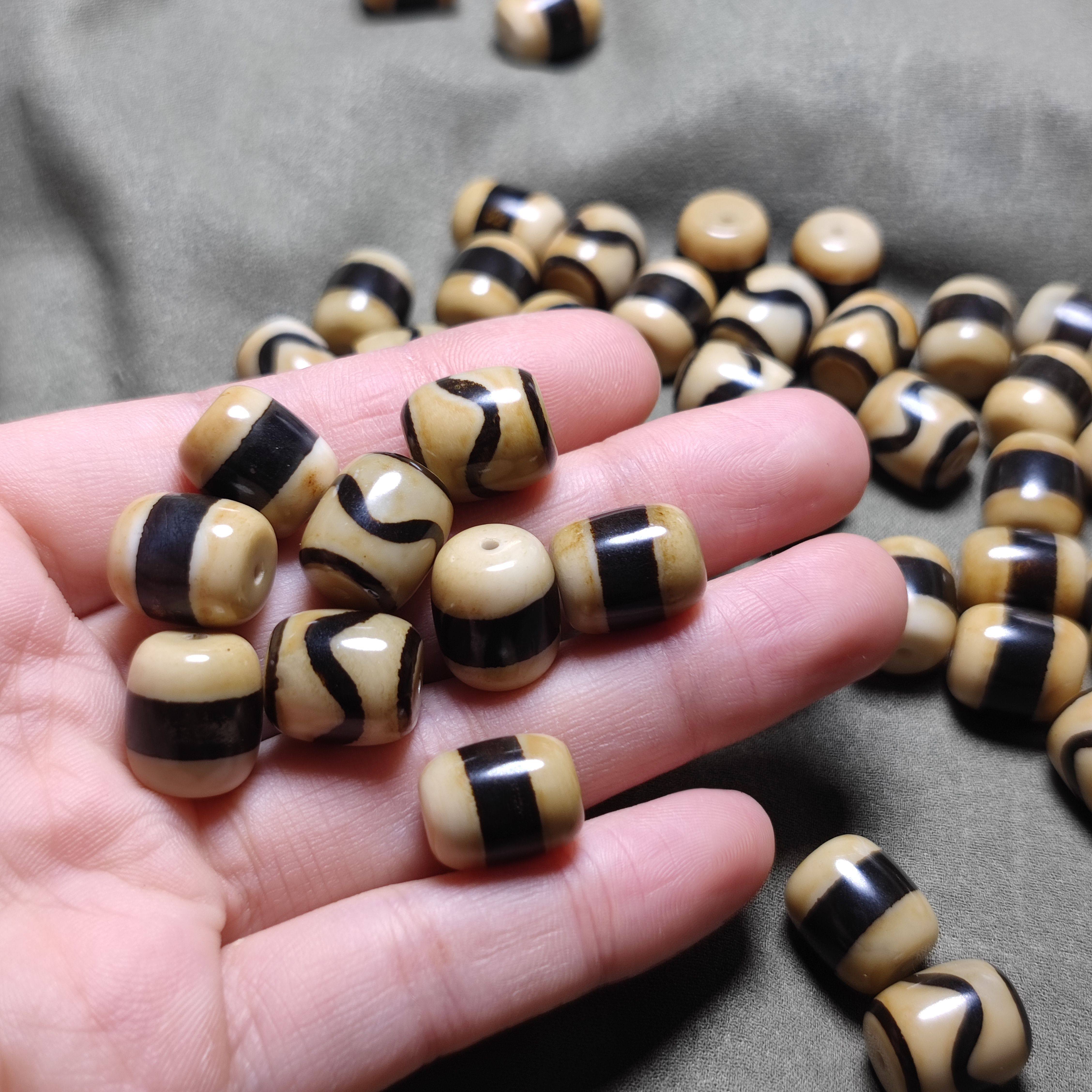 天然玛瑙天珠虎牙一线药师玛瑙桶珠配珠