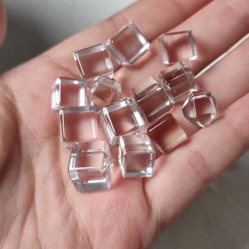 天然白水晶方糖配饰简约百搭串饰手工diy手链编织散珠水晶配饰