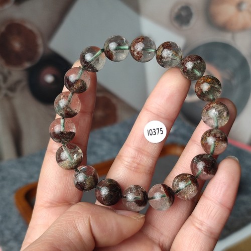 一物一图天然水晶绿幽灵彩色幽灵红幽灵手串聚宝盆满天星手链单圈