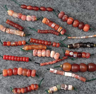 西亚古珠玛瑙珠风化包浆隔片隔珠垫片大孔道隔珠手串DIY散珠配饰