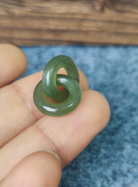 天然和田玉环环相扣晴水天然玉石同心圆耳饰手链项链挂件diy配饰