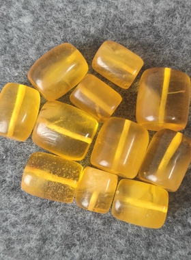天然鸡油黄色蜜蜡琥珀桶珠配珠散珠单珠星月金刚手串配饰配饰