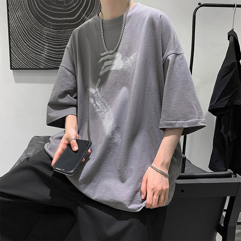 SHORT-SLEEVED T-SHIRT MENS SUMMER NEW INS KOREAN VERSION OF THE TREND LOOSE HALF-SLEEVED SHIRT HONG KONG STYLE HANDSOME STUDENT TIDE BRAND COMPASSIONATE