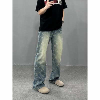 cleanfit复古蓝牛仔裤男潮牌