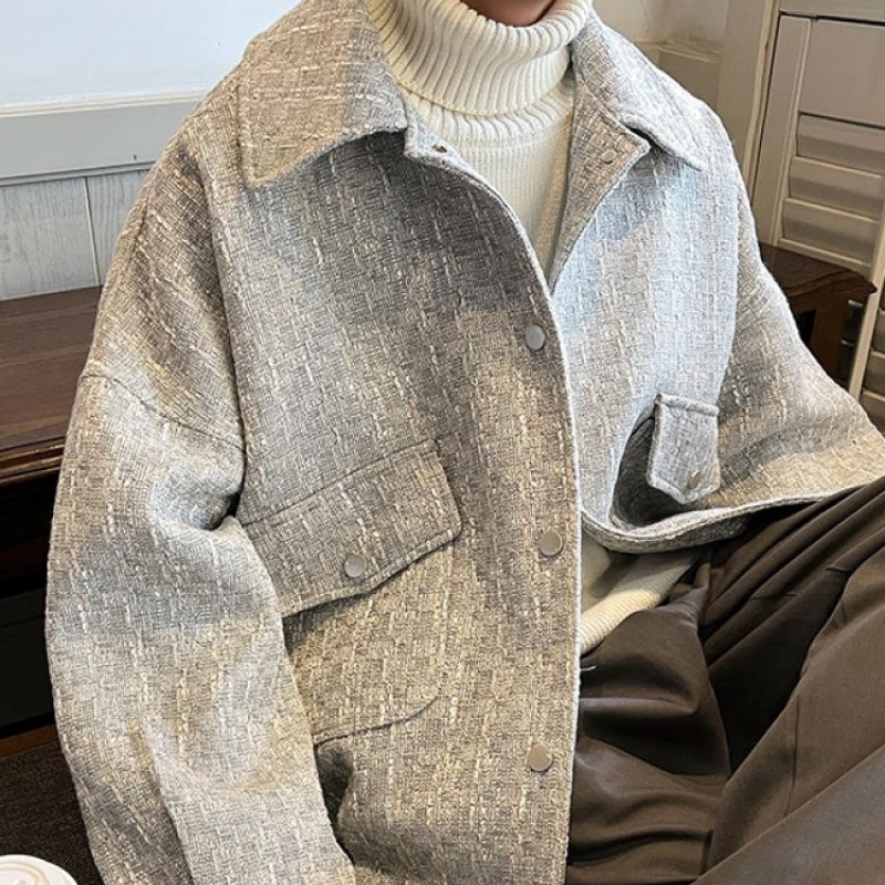 小香风千鸟格外套男士2024年