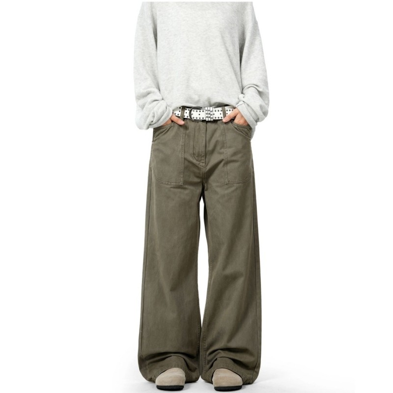 美式复古直筒牛仔裤男女