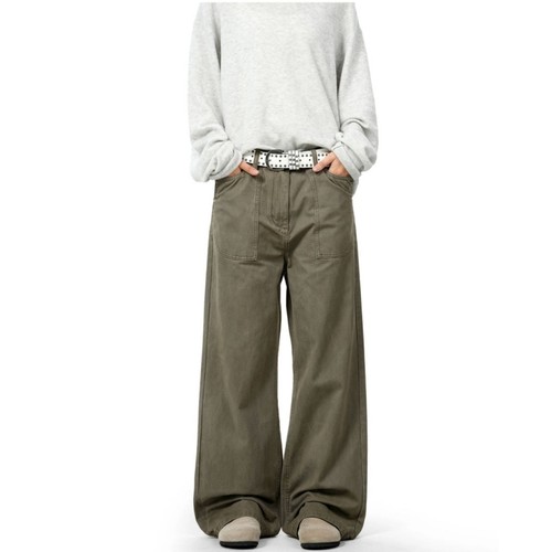 美式复古直筒牛仔裤男女