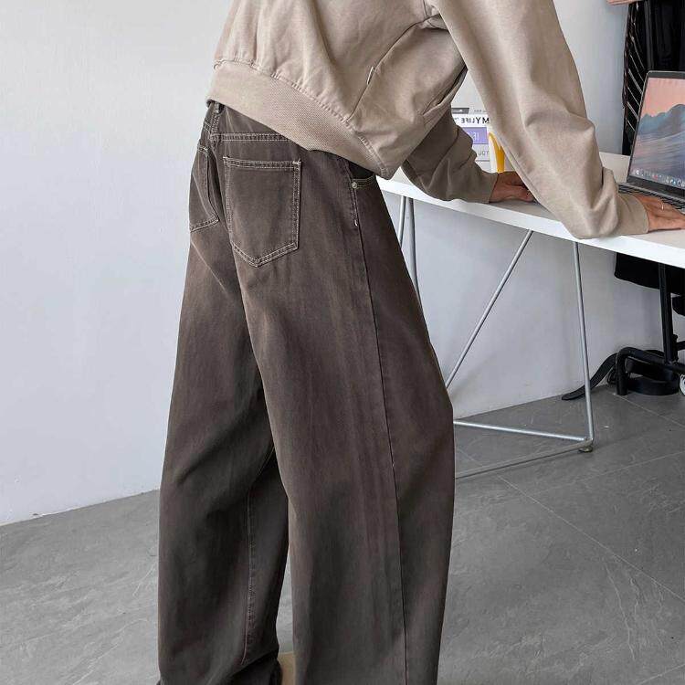 美式复古棕色牛仔裤男秋季做旧cleanfit宽松直筒拖地阔腿休闲长裤,服饰配件/皮带/帽子/围巾,多件套,淘宝优惠券,粉丝福利购,淘宝优惠卷