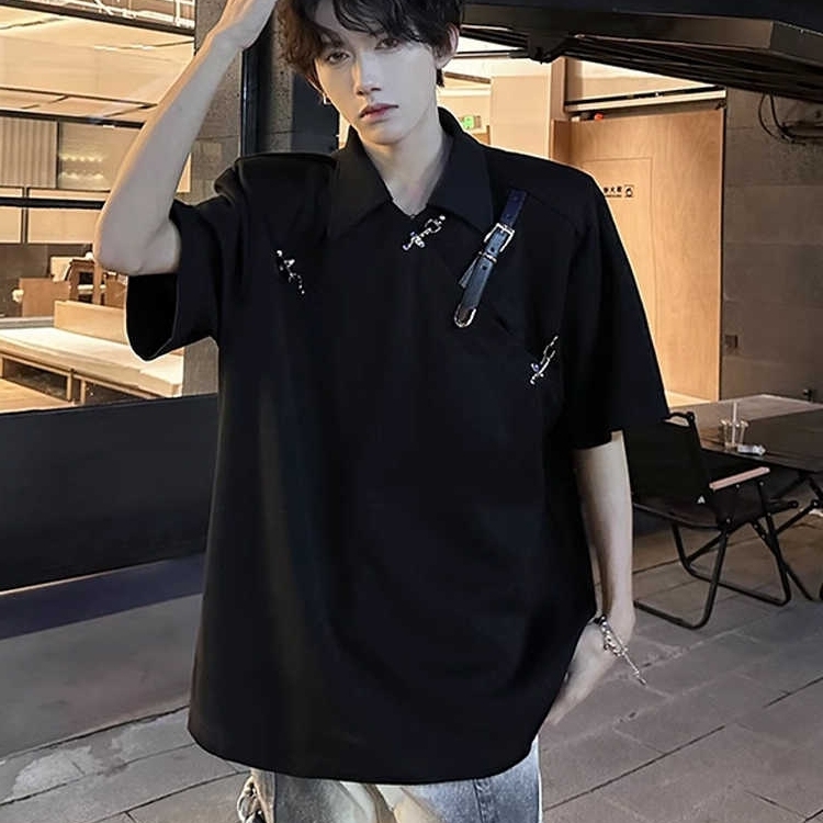 小众金属皮带扣设计PoLo衫男