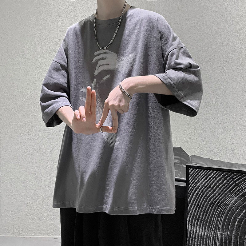 SHORT-SLEEVED T-SHIRT MENS SUMMER NEW INS KOREAN VERSION OF THE TREND LOOSE HALF-SLEEVED SHIRT HONG KONG STYLE HANDSOME STUDENT TIDE BRAND COMPASSIONATE