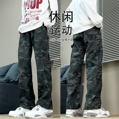 美式复古迷彩工装裤子男