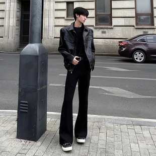 秋季 高个子男款 西装 裤 黑色微喇叭西裤 子cleanfit休闲弯刀裤 加长版