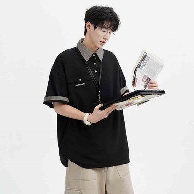 假两件polo衫短袖t恤男款