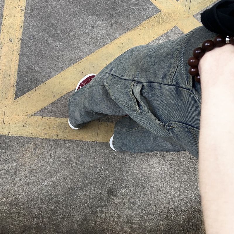 美式高街水洗伐木工装牛仔裤