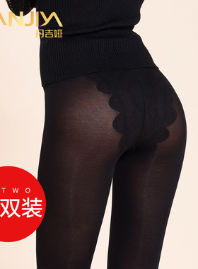 丹吉娅黑色比基尼丝袜性感蝴蝶裆连裤袜中厚春秋冬款女薄款秋季