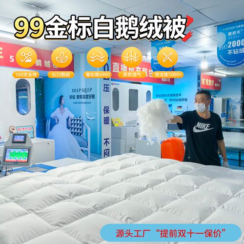 德国抗菌99白鹅绒加厚保暖冬被芯
