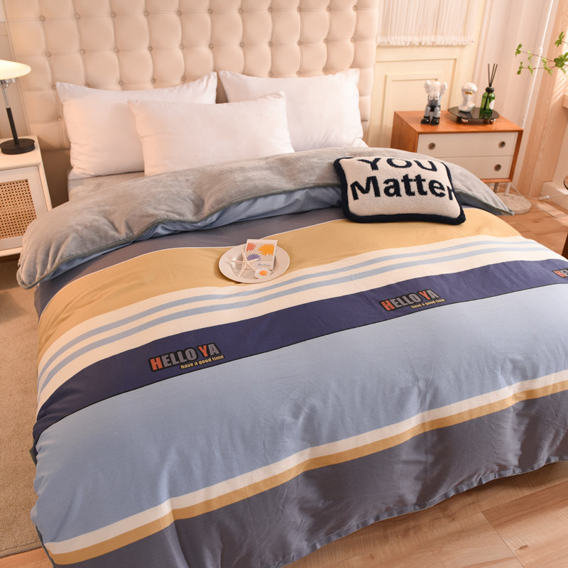 毛毯被子冬被加厚保暖带被套珊瑚绒全棉被芯1.5m学生宿舍可拆洗,床上用品,化纤被,淘宝优惠券,粉丝福利购,淘宝优惠卷