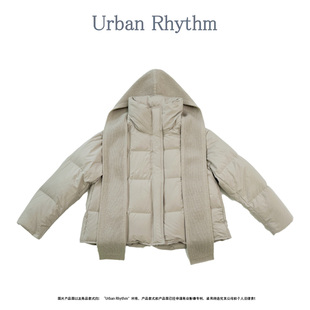 UrbanRhythm可脱卸毛线帽90白鹅绒羽绒服女2025冬新款 保暖 时尚