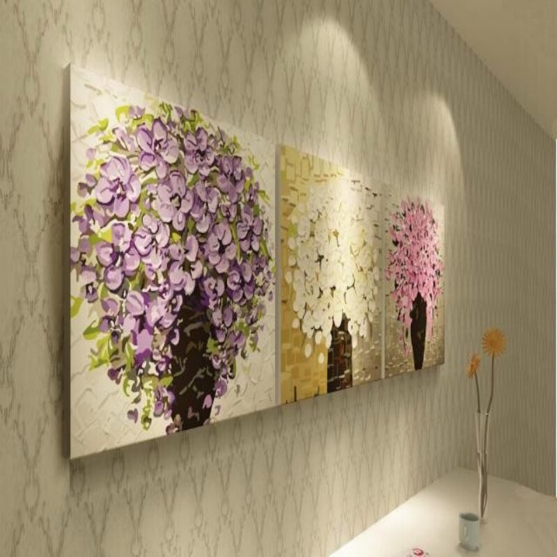DIY数字油画花团锦簇客厅装饰画