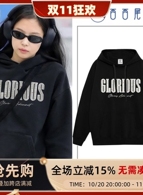 日本offcat金智妮Jennie同款美式潮牌高街连帽卫衣女秋冬韩版慵懒