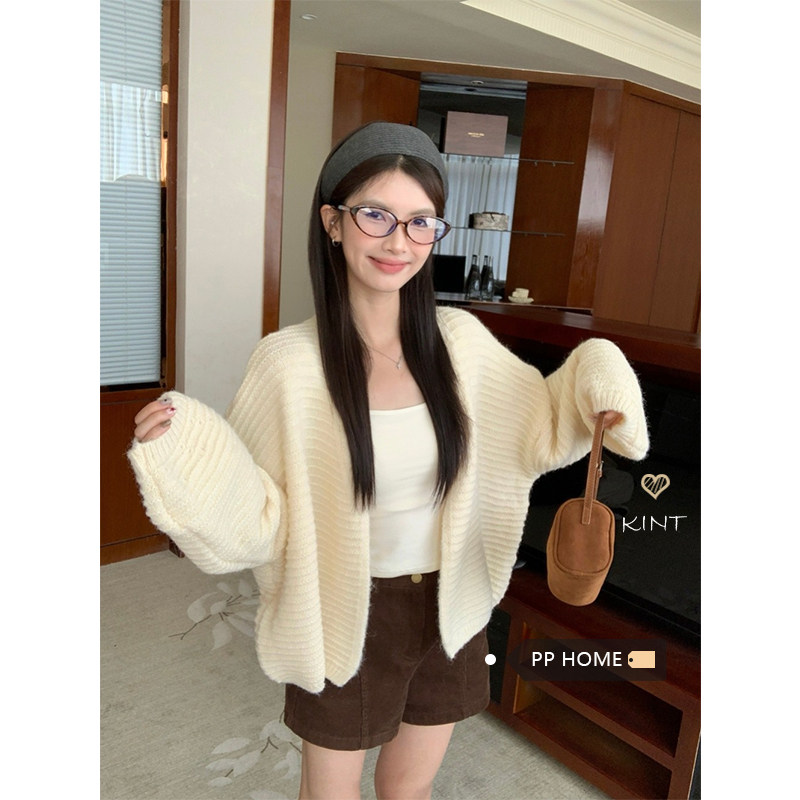 日本offcat温柔宽松慵懒风休闲毛衣外套女秋季软糯小个子宽松针织
