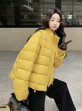 日本offcat黄色羽绒服女冬季新款2025超好看小个子短款设计感洋气