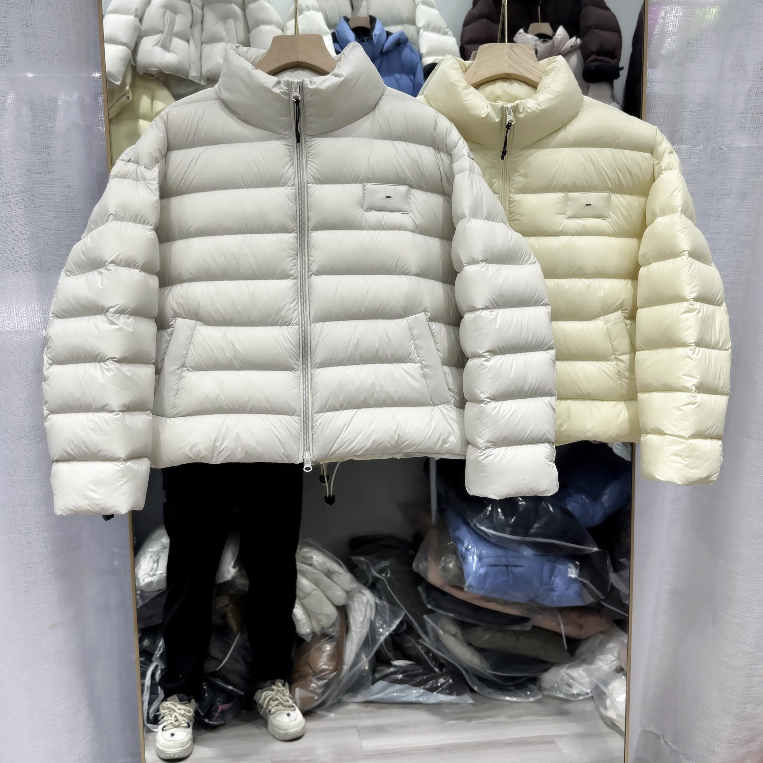 日本offcat韩版立领排骨羽绒服女短款泡芙云感小个子轻羽绒外套