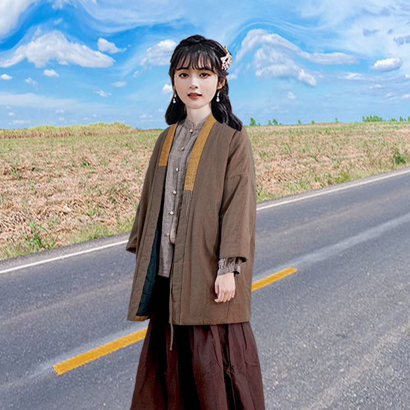 女装中式棉服外套裁剪服装纸样