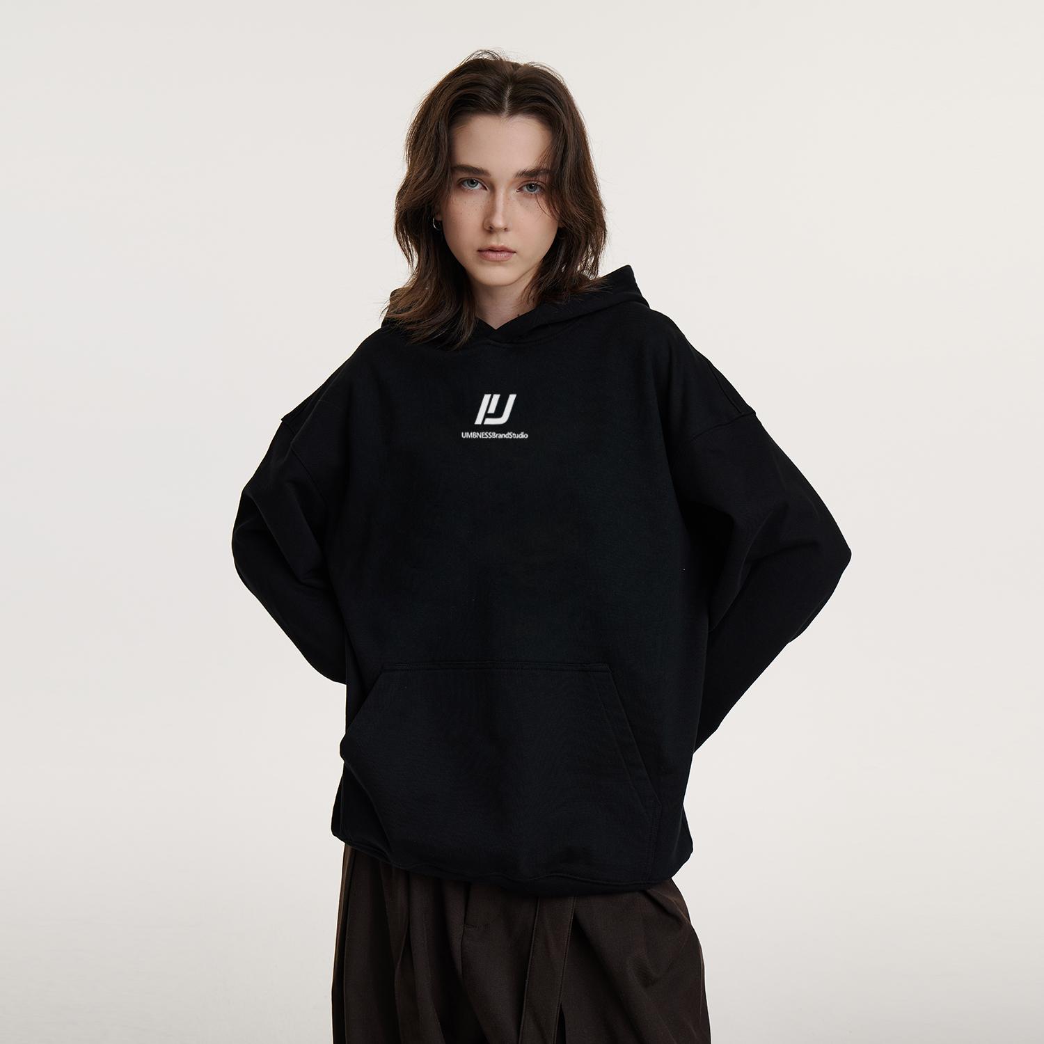 潮牌基础款加绒卫衣连帽