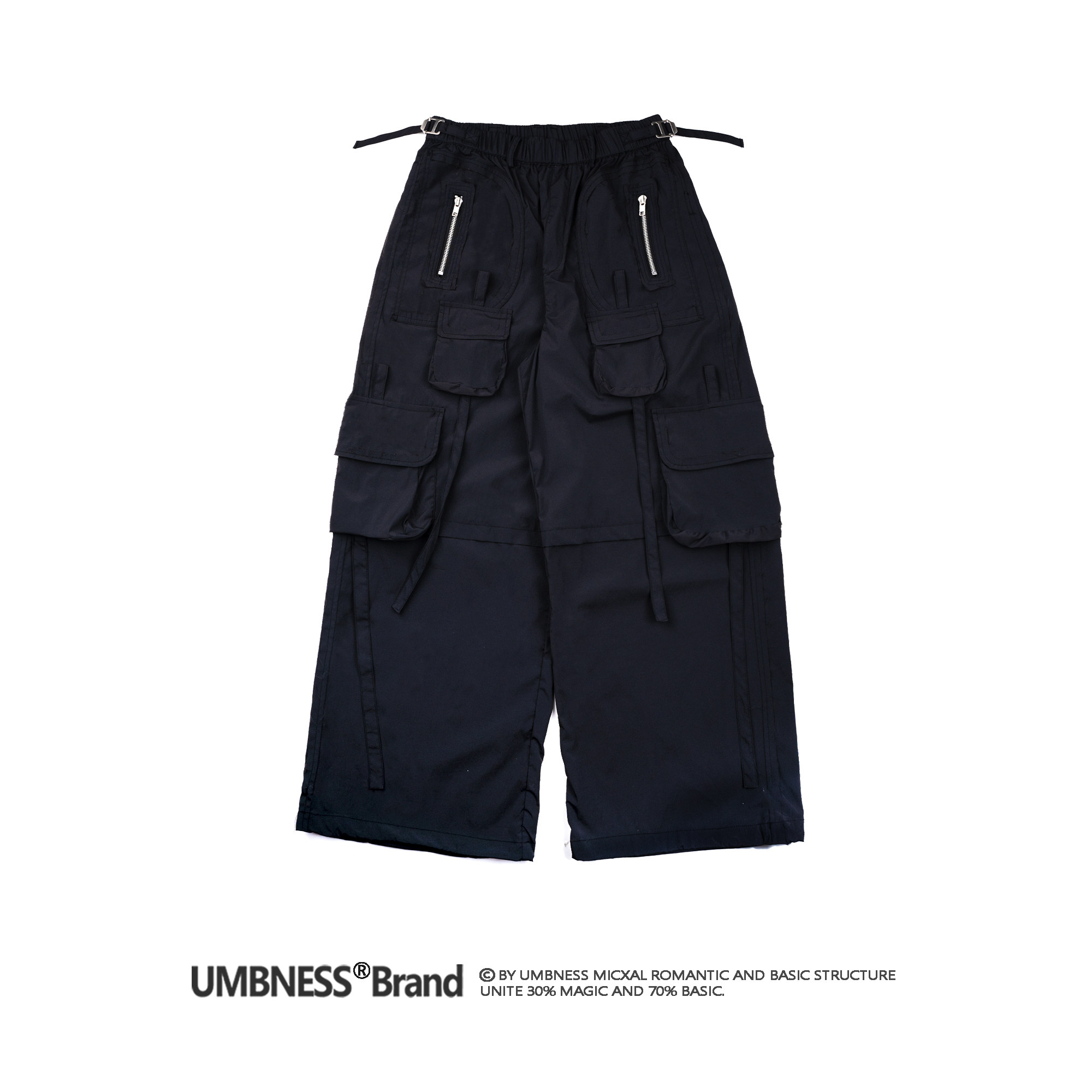 UMBNESS薄款降落伞兵直筒廓形松束脚九分长裤男女大口袋阔腿裤夏,男装,休闲裤,淘宝优惠券,粉丝福利购,淘宝优惠卷