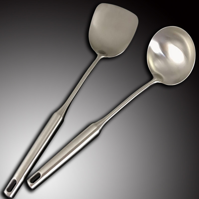 Xẻng Xào Thức Ăn 304 Đức, Xẻng Nấu Ăn Inox Dày Dặn, Muôi Canh Chống Nóng, Xẻng Sắt Chảo Chống Dính Gia Dụng Cho Nhà Bếp