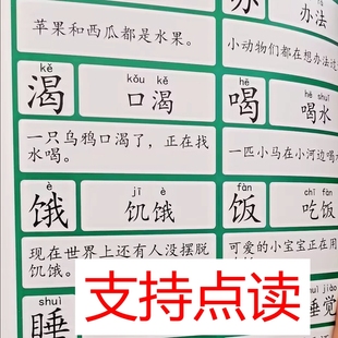 点读款幼儿洪恩识字1300字配套卡片幼小衔接启蒙注音认字儿童早教